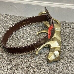 Western Genuine STEEL LACED Belt Size 30 Brown Leather Rodeo New